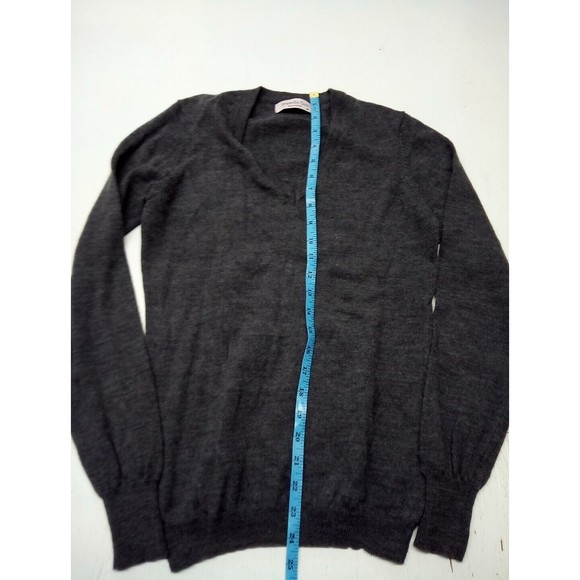 Brunella Gori 100% Extrafine Merino Wool Gray V-Neck Pullover Sweater Size M - Picture 2 of 5